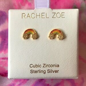 Brand New Rachel Zoe Sterling Silver Rainbow Earrings